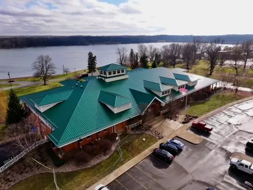 Storm damage documentation on a Sandstone Lakes commercial building